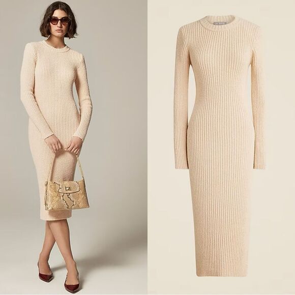 J. Crew Dresses & Skirts - NWT J CREW Ribbed sweater-dress in Bone